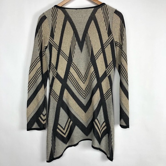 INC International Concepts Geometric Print Sweater Black Tan Pullover Knit XS - Picture 5 of 5
